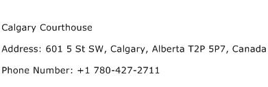 Calgary Courthouse Address Contact Number