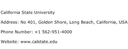 California State University Address Contact Number