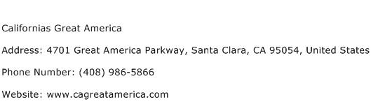 Californias Great America Address Contact Number