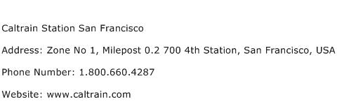 Caltrain Station San Francisco Address Contact Number