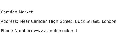 Camden Market Address Contact Number