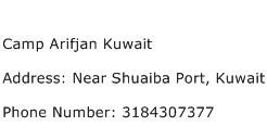 Camp Arifjan Kuwait Address Contact Number