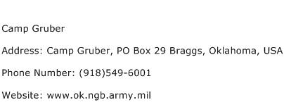 Camp Gruber Address Contact Number