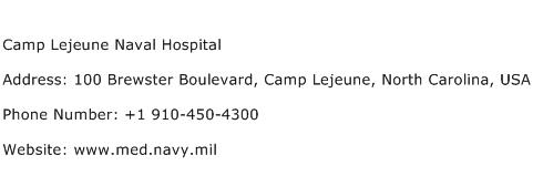 Camp Lejeune Naval Hospital Address Contact Number
