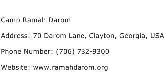 Camp Ramah Darom Address Contact Number