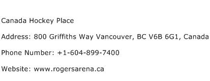 Canada Hockey Place Address Contact Number