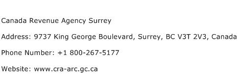 Canada Revenue Agency Surrey Address Contact Number