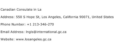 Canadian Consulate in La Address Contact Number