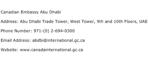 Canadian embassy contact details