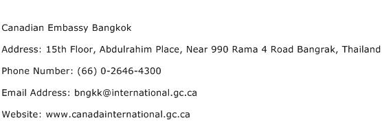 Canadian Embassy Bangkok Address Contact Number