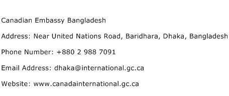 Canadian Embassy Bangladesh Address Contact Number
