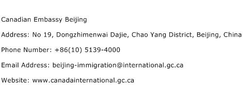 Canadian Embassy Beijing Address Contact Number