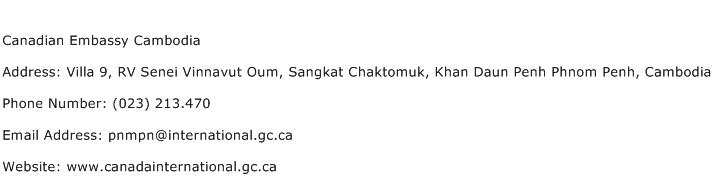 Canadian Embassy Cambodia Address Contact Number