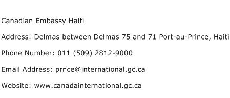 Canadian Embassy Haiti Address Contact Number