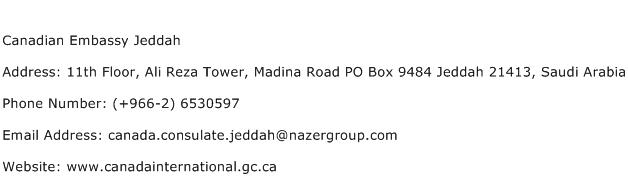 Canadian Embassy Jeddah Address Contact Number