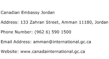 Canadian Embassy Jordan Address Contact Number