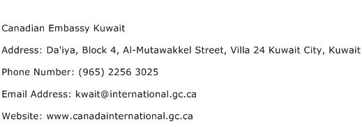 Canadian Embassy Kuwait Address Contact Number