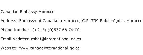 Canadian Embassy Morocco Address Contact Number