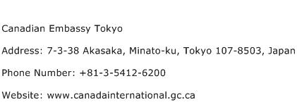 Canadian Embassy Tokyo Address Contact Number