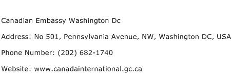 Canadian Embassy Washington Dc Address Contact Number