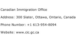 Canadian Immigration Office Address Contact Number