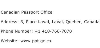 Canadian Passport Office Address Contact Number