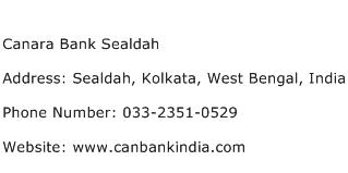 Canara Bank Sealdah Address Contact Number
