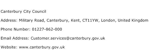 Canterbury City Council Address Contact Number