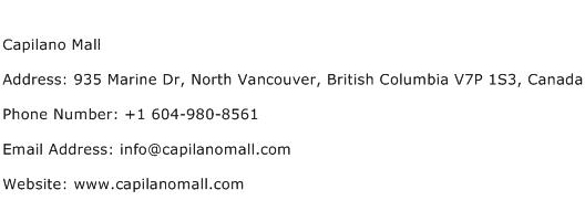 Capilano Mall Address Contact Number