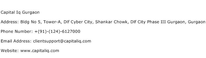 Capital Iq Gurgaon Address Contact Number