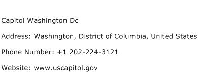 Capitol Washington Dc Address Contact Number