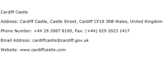 Cardiff Castle Address Contact Number