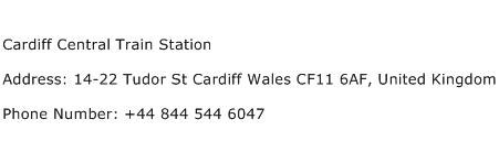 Cardiff Central Train Station Address Contact Number