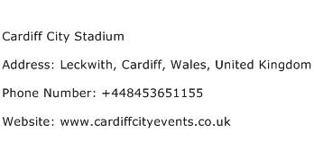 Cardiff City Stadium Address Contact Number