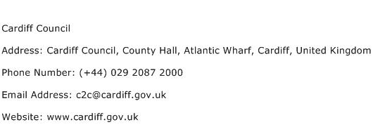 Cardiff Council Address Contact Number
