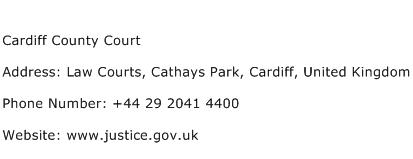 Cardiff County Court Address Contact Number