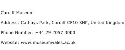 Cardiff Museum Address Contact Number