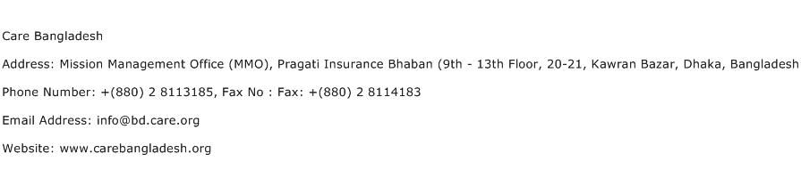 Care Bangladesh Address Contact Number