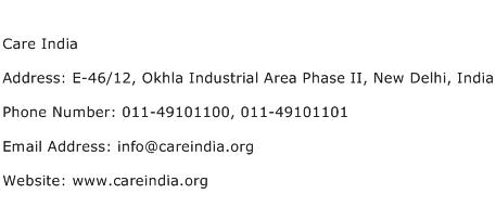 Care India Address Contact Number