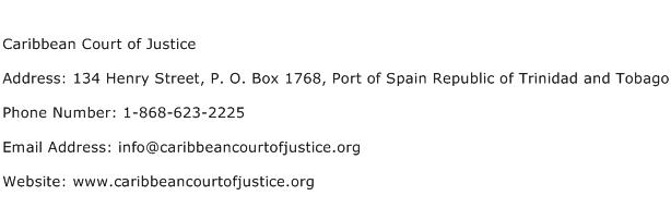 Caribbean Court of Justice Address Contact Number