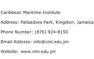 Caribbean Maritime Institute Address Contact Number