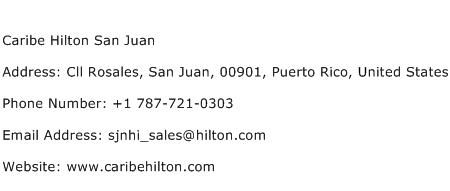 Caribe Hilton San Juan Address Contact Number