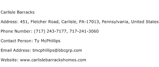 Carlisle Barracks Address Contact Number