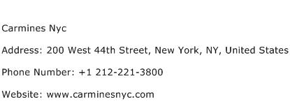 Carmines Nyc Address Contact Number