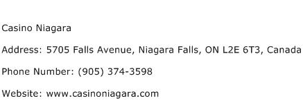 Casino Niagara Address Contact Number
