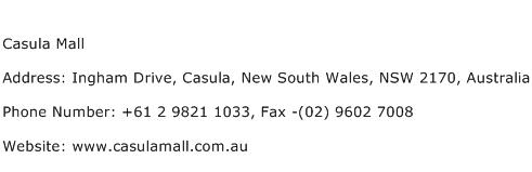 Casula Mall Address Contact Number