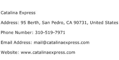 Catalina Express Address Contact Number