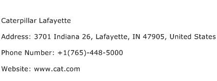 Caterpillar Lafayette Address Contact Number