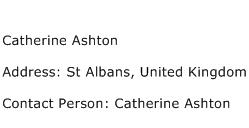 Catherine Ashton Address Contact Number