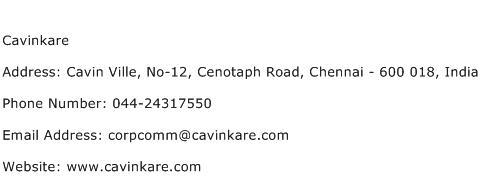 Cavinkare Address Contact Number